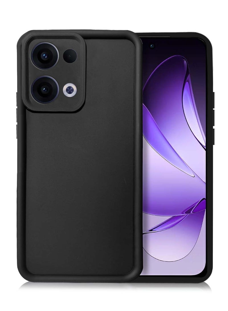 Wtech Oppo Reno13 5G 2024 Premium Soft Liquid Silicone Full Protective Raised Lips Edges and Camera Case Cover (MCRPSN) - Black  - Image 1