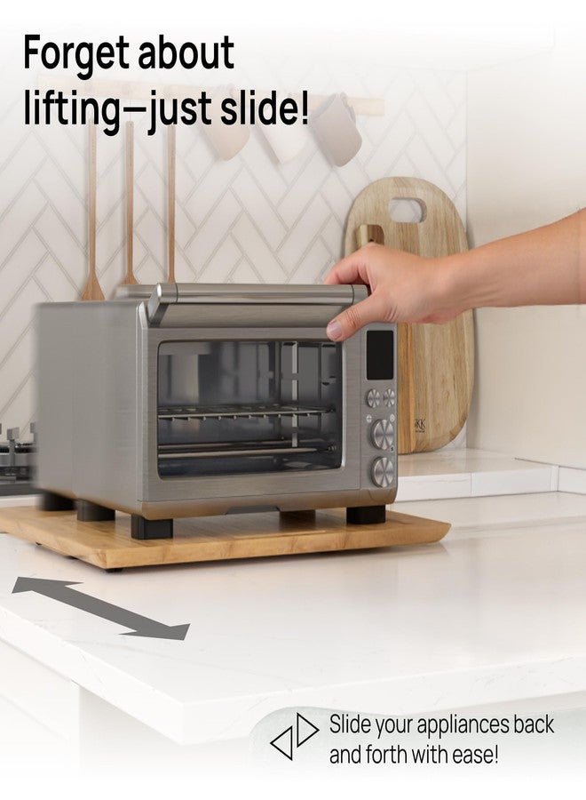 Ibyx Elegant Sliding Tray for Your Coffee Maker & Heavy Kitchen Appliances - Sturdy, Slides Easily from Under The Cabinet - Rolling Appliance Tray for Countertop with Wheels 13"X10.5" - Image 2
