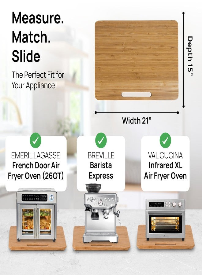 Ibyx Elegant Sliding Tray for Your Coffee Maker & Heavy Kitchen Appliances - Sturdy, Slides Easily from Under The Cabinet - Rolling Appliance Tray for Countertop with Wheels 13"X10.5" - Image 5