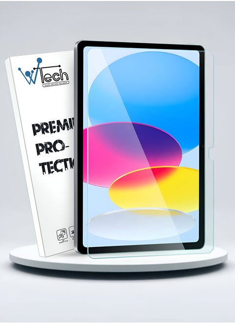 Apple iPad 2025 (11th Generation) A16 10.9 inch WTech Premium Series Curved Edges Full Cover Tempered Glass Screen Protector (TSGPCN) - Clear