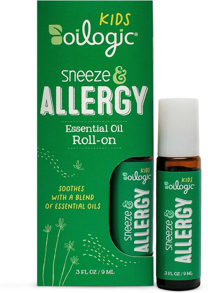 Oilogic Oilogic Kids Sneeze & Allergy Essential Oil Roll-On - Naturally Comforts Allergy Symptoms with a Blend of 100% Pure Essential Oils (Lavender, Spearmint, Lemon Oil, Clary Sage & More) - 9ml (0.3 fl oz)