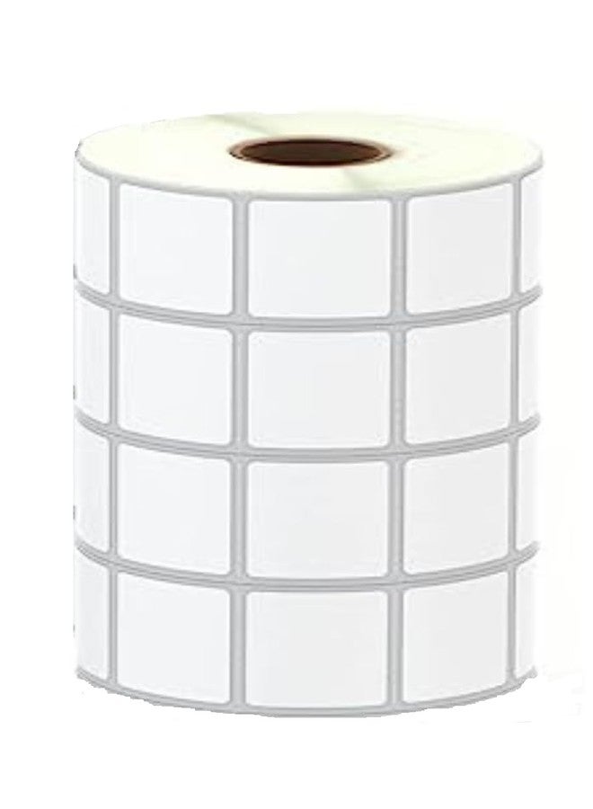 True-Ally 25x25 (Chromo) Barcode Square Label Sticker - 25mm x 25mm - 4 Ups - 4000 Labels/Roll - White Self Adhesive Sticker for Barcoding(Ribbon Required) (1) - Image 2