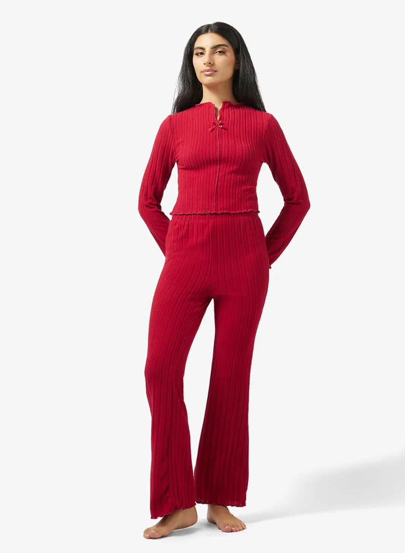 ايلا Ribbed Pyjama Top & Pant Set