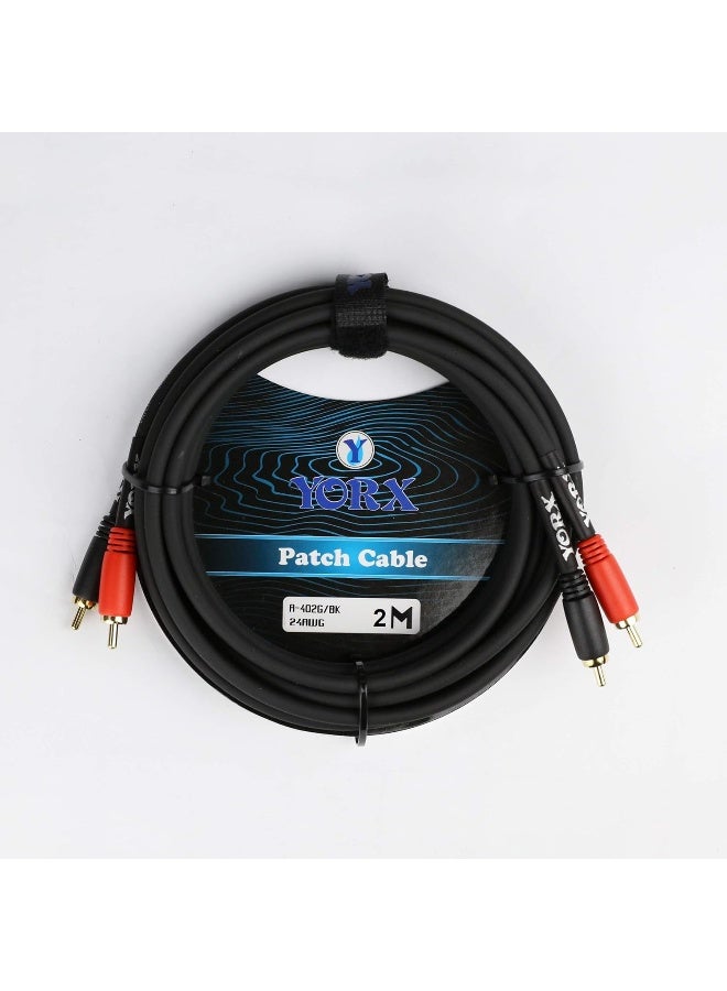YORX-CABLES A-402G-2M BK 2*RCA PLUG - SAME