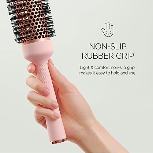F3 Systems Magic Curling Round Brush(1.7 Inch), Non-electronic, Self-Standing Round Quick Styling Brush, Great Blowout, Ceramic Coated/Ionic Thermal Barrel, Blowout Volume, Wave Styler - Image 4
