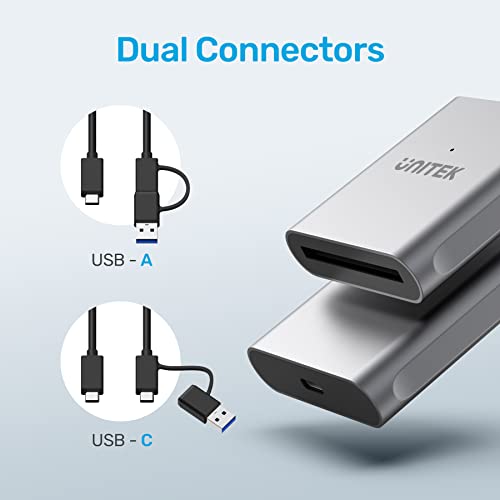 Unitek CFast Card Reader, USB 3.0 USB C CFast 2.0 Card Reader, Portable Aluminum CFast Memory Card Adapter Thunderbolt 3 Port Connection Supported, Compatible for SanDisk, Lexar, Transcend, Sony Card - Image 3