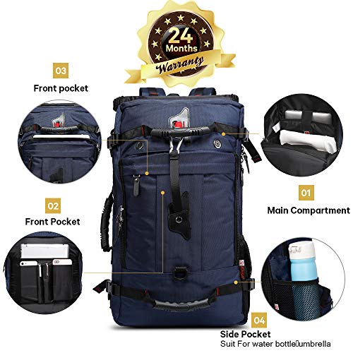 KAKA Travel Backpack, Carry On Backpack Durable Convertible Duffle Bag Fit for 17.3 Inch Laptop for Men and Women(Large 40L) - Image 3