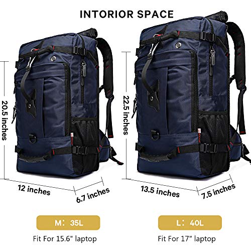 KAKA Travel Backpack, Carry On Backpack Durable Convertible Duffle Bag Fit for 17.3 Inch Laptop for Men and Women(Large 40L) - Image 5