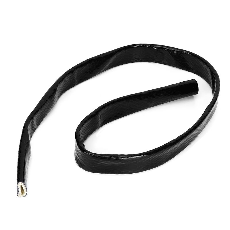 AN12 Black Fire Sleeve Braid Flame Heat Shield 3/4 x 3.3ft ID 0.7in Fuel Hose Protector - Image 4