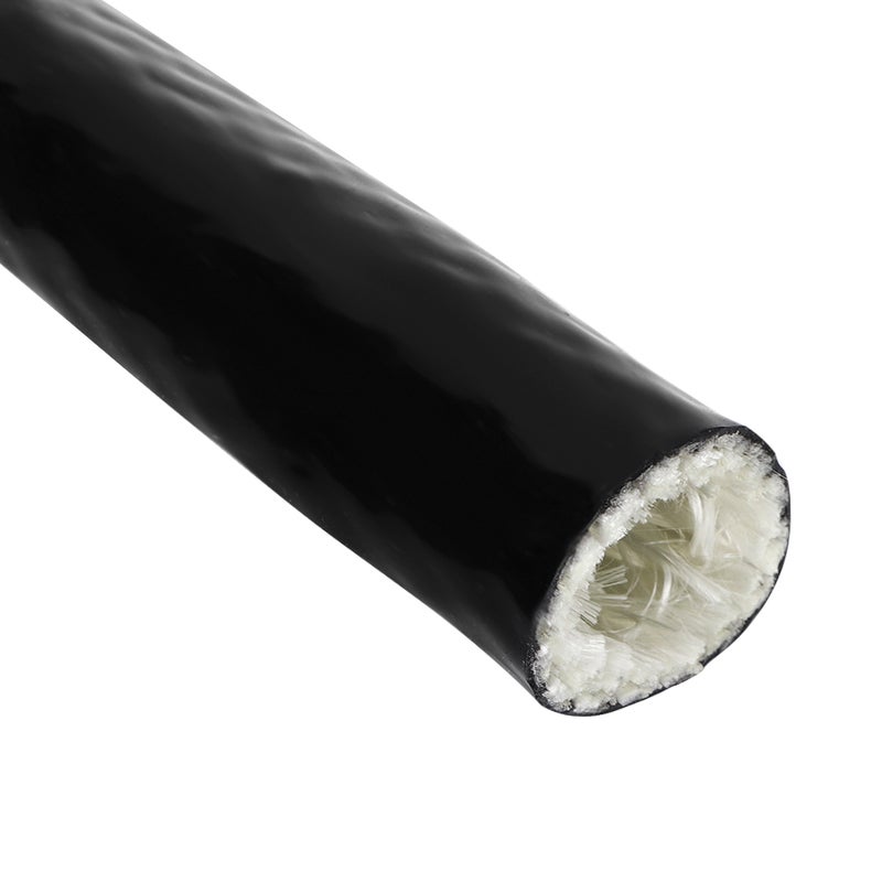 AN12 Black Fire Sleeve Braid Flame Heat Shield 3/4 x 3.3ft ID 0.7in Fuel Hose Protector - Image 1