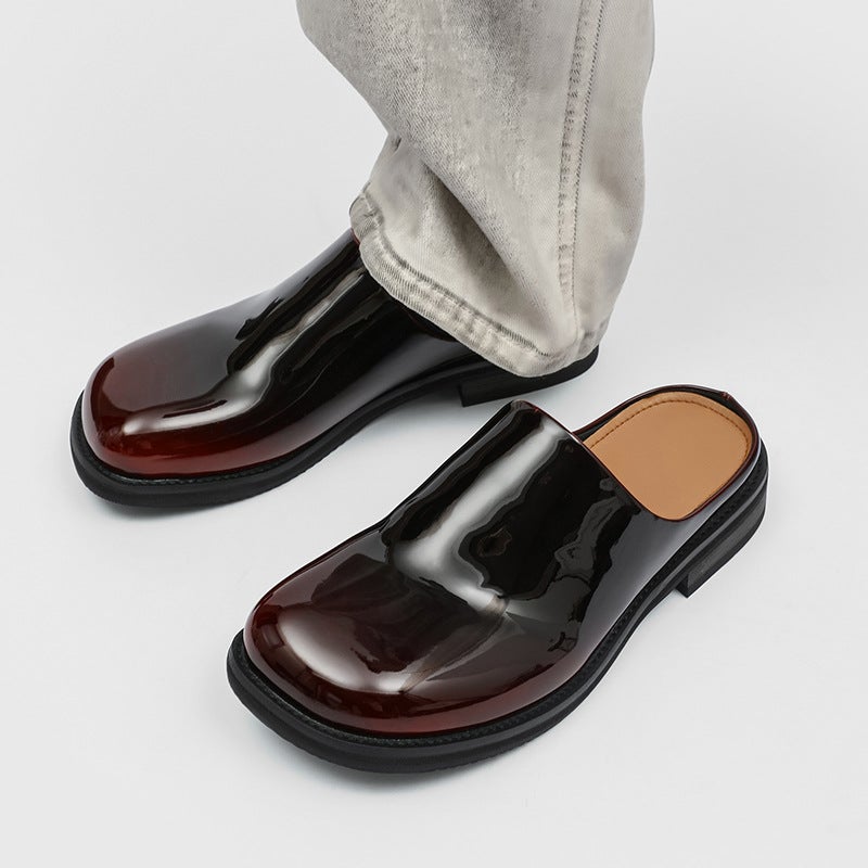 Retro Distressed Birkenstock Slippers For Men Summer Outdoor Lazy Slip-On Half Slippers 91519 Color Changing Red-J - Image 3