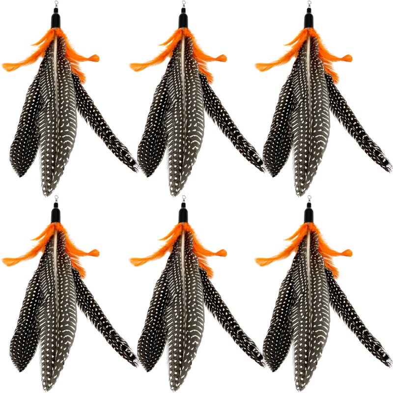 CATENEED Cat Feather Toys Refill 6 Pieces Cat Wand Attachments Da Bird Feathers Toy for Indoor Cats - Image 2
