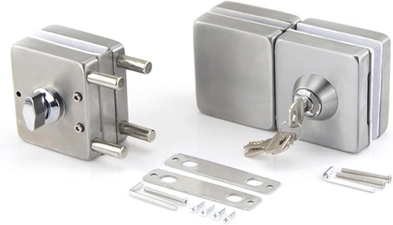 Stainless Steel Door Lock With 3 Keys No Drilling Required For Office Bathroom Color 169B - Image 1