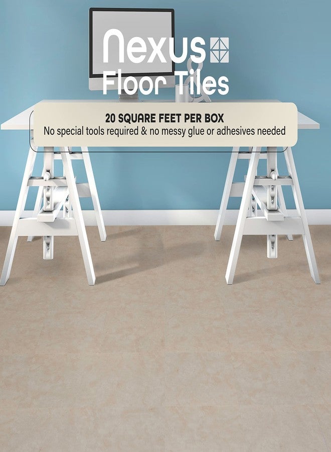 Achim Nexus Self Adhesive 12-Inch Vinyl Floor Tiles, 20 Tiles - 12" x 12", Carrera Marble Slate Pattern - Peel & Stick, DIY Flooring for Kitchen, Dining Room, Bedrooms & Bathrooms by Achim Home Decor - Image 2