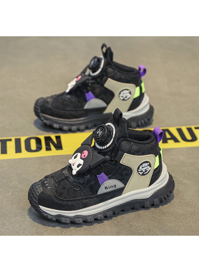 Sports Shoes For Boys, Rotating Children's Shoes, Spring And Autumn Dad Shoes, Uni, For Older Children, Soft Sole, New Style With Buttons