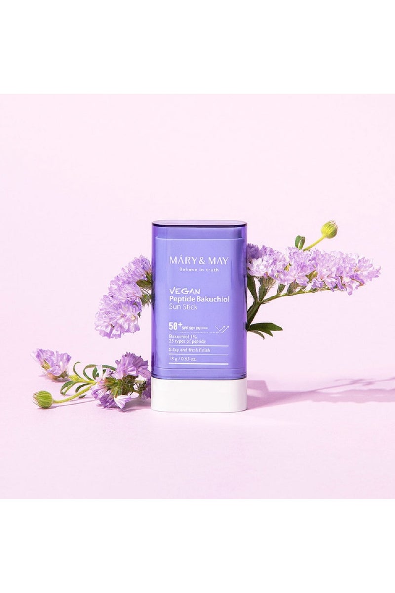 MARY & MAY Máry & May Vegan Peptide Bakuchiol Sun Stick - Silky Anti-Aging Suncare SPF50+ 18g - Image 2