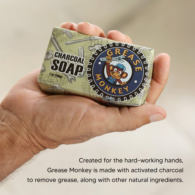 Bali Soap Grease Monkey - Natural Soap for Men, Dad, Husband - Special Father's Day Gift - Activated Charcoal Scrub for Mechanic - Cleans Dirty, Greasy Hands - Pack of 2, 7oz Bar - Image 5
