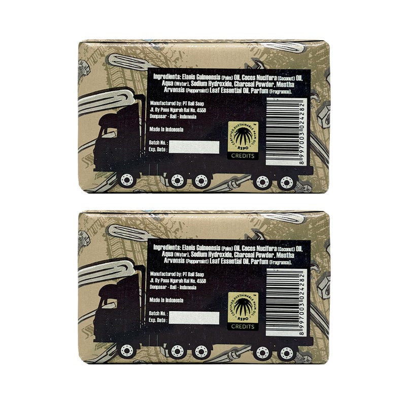 Bali Soap Grease Monkey - Natural Soap for Men, Dad, Husband - Special Father's Day Gift - Activated Charcoal Scrub for Mechanic - Cleans Dirty, Greasy Hands - Pack of 2, 7oz Bar - Image 3