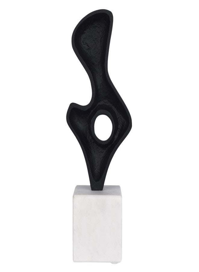 Cruiser’s Cache Cruiser’s Caché Modern Abstract Sculpture, Artisan-Made Cast Aluminum with Black Anthracite Finish, Natural Marble Base, 11.75" - Image 5