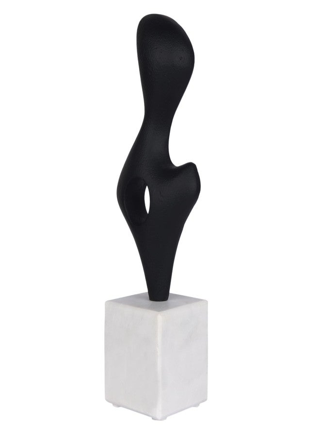 Cruiser’s Cache Cruiser’s Caché Modern Abstract Sculpture, Artisan-Made Cast Aluminum with Black Anthracite Finish, Natural Marble Base, 11.75" - Image 2