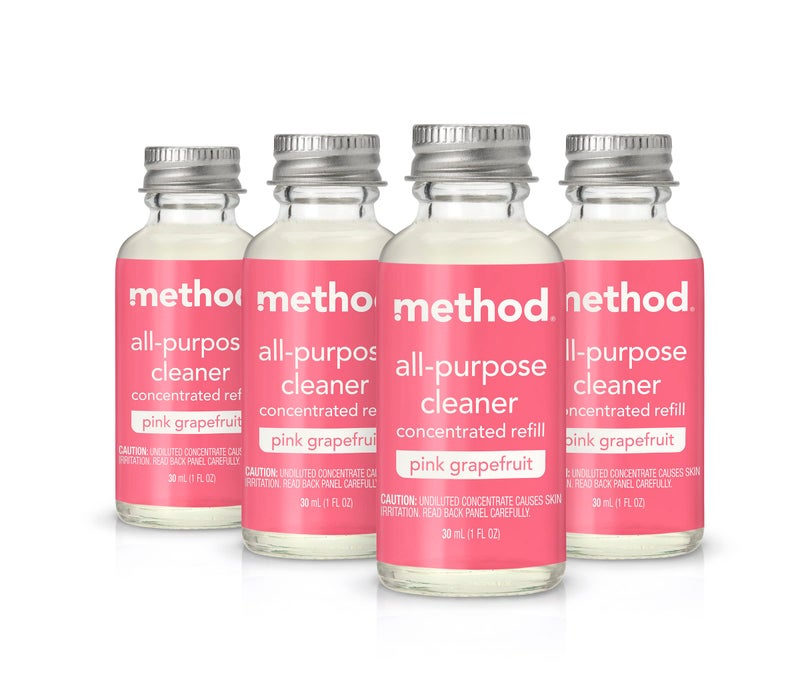 Method All-Purpose Cleaner Concentrates Refills, Pink Grapefruit, 4 Recyclable 1 fl oz Refills - Image 1