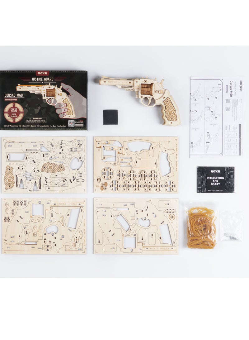 Robotime ROKR Corsac M60 Justice Guard LQ401 3D Wooden Puzzle an Unique DIY Mechanical Model Kit Perfect Gift for adults and teens - Image 2