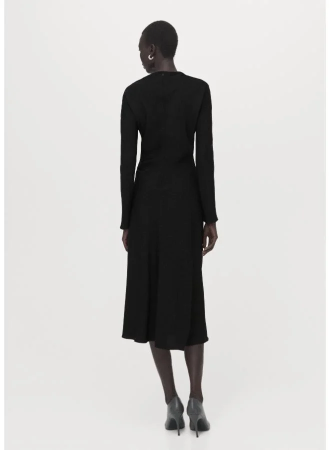 Mango Ruched Midi Dress