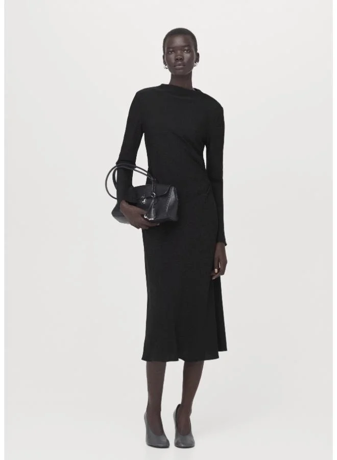 Mango Ruched Midi Dress