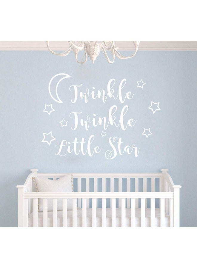 Twinkle Twinkle Little Star Wall Decal Art Vinyl Sticker For Kids Baby Boy Girl'S Room Decoration Nursery Bedroom Home Decor Ymx29 (White 57X42Cm)