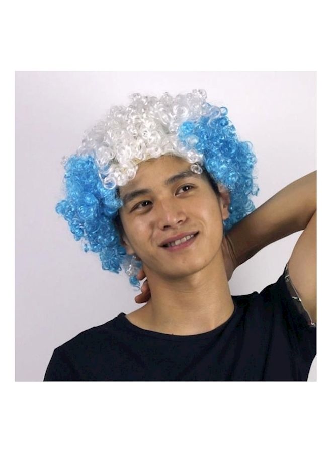NIBEMINENT Argentina National Flag Wig Blue/White