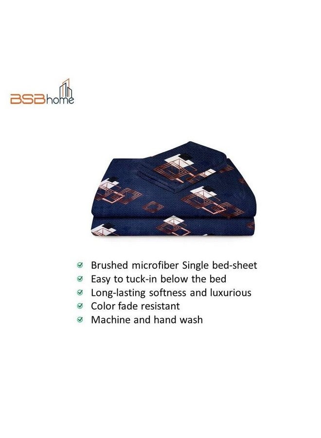 BSB HOME BSB HOME Premium Single Bedsheet with 1 Pillow Covers - 160 TC Supersoft Glace Cotton - Breathable & Wrinkle Free - 2 Pcs Set | Black & White  - Image 4