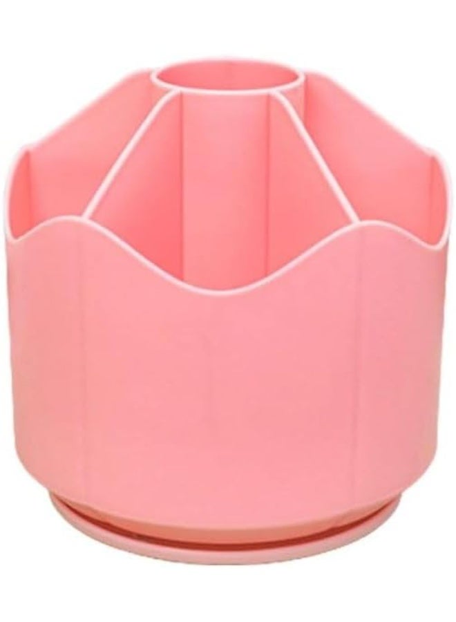 Spaceshoop Rotating Pen Holder,360 Degree Rotatable,Desk Organizer,For Home Office School Large Capacity Pen Holder Rotating Desk Organizer (Pink)  - Image 1