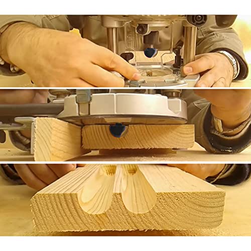 ROOCBIT Core Box Router Bit Set, 4Pcs Solid Carbide 1/4 Inch Shank Woodworking Too Round Nose Double Flute Bits, for Half Round Grooves and Cove Cutting (5/8" 3/4" 7/8" 1") 4-Piece - Image 2