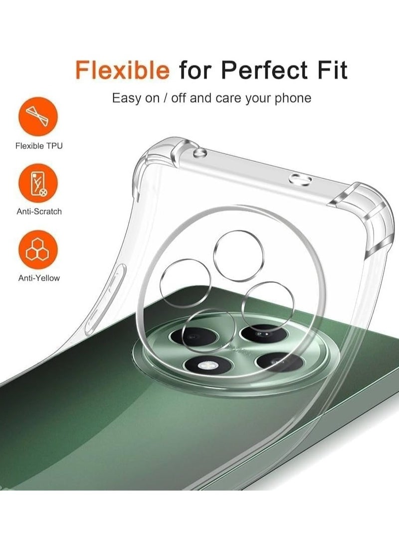 Case Compatible with Oppo Reno 12F 5G /4G, Cover Silicone Transparent TPU Gorilla Anti-shock Protector Camera Shockproof Corners - Clear - Image 2