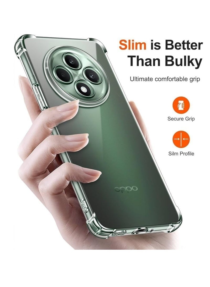 Case Compatible with Oppo Reno 12F 5G /4G, Cover Silicone Transparent TPU Gorilla Anti-shock Protector Camera Shockproof Corners - Clear - Image 4
