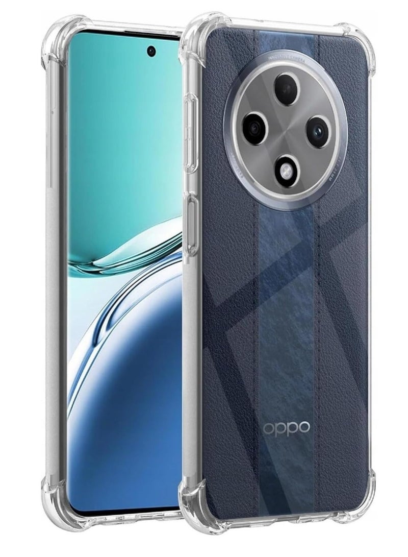 Case Compatible with Oppo Reno 12F 5G /4G, Cover Silicone Transparent TPU Gorilla Anti-shock Protector Camera Shockproof Corners - Clear - Image 5