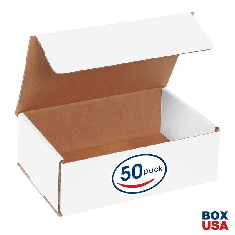 BOX USA صناديق شحن صغيرة 9"L x 6"W x 3"H، 50 حزمة | صندوق كرتون مضلع للتعبئة، النقل والتخزين - Image 2