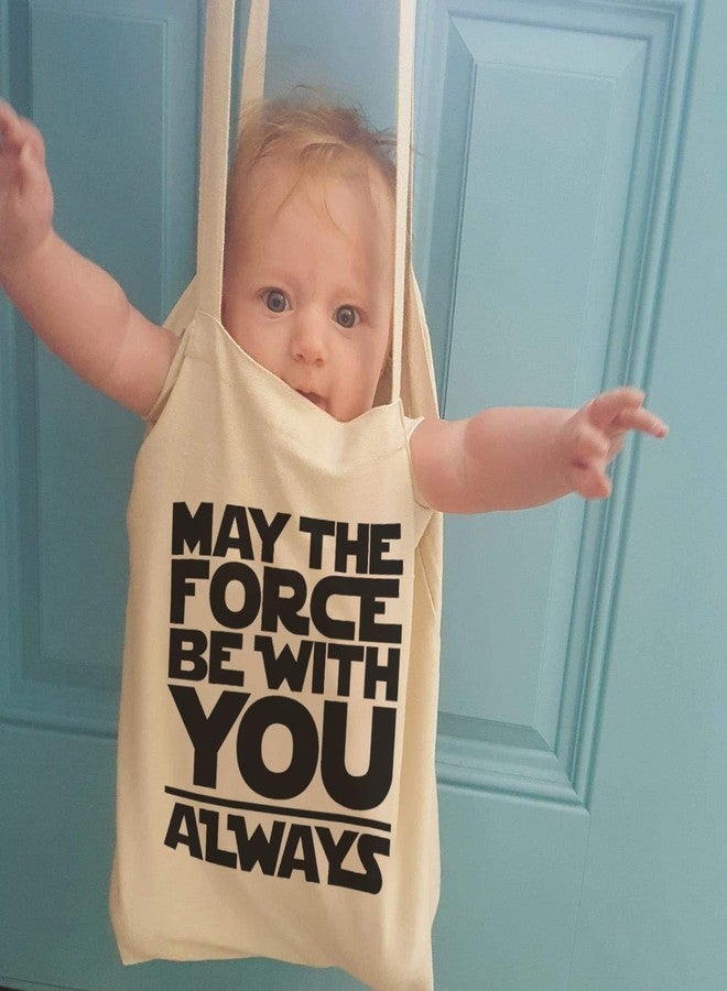 Andes Heavy Duty Flat-Bottom Canvas Tote Bag with Side Pockets - Handmade from12oz 100% Cotton, Reusable & Durable, May The Force be with You Always - Image 2