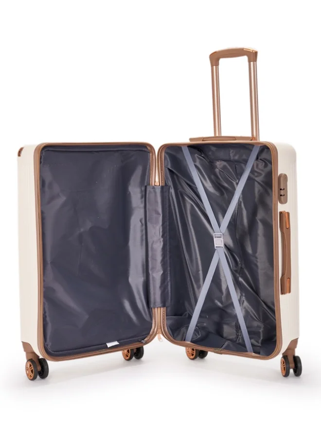 LIMRA Luggage set 5 pieces travel Bags with a distinctive design from limra Beige/gold