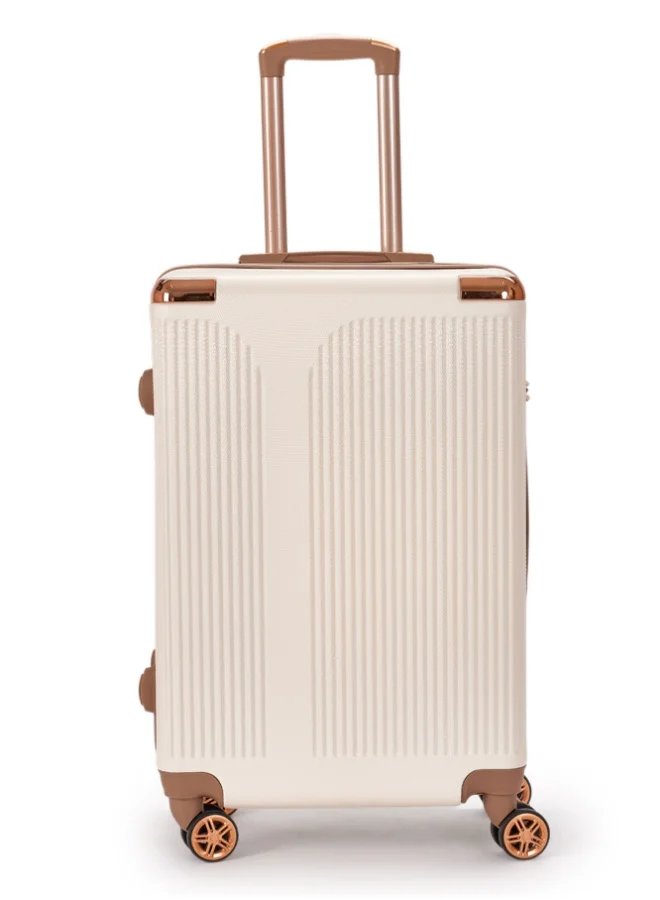 LIMRA Luggage set 5 pieces travel Bags with a distinctive design from limra Beige/gold