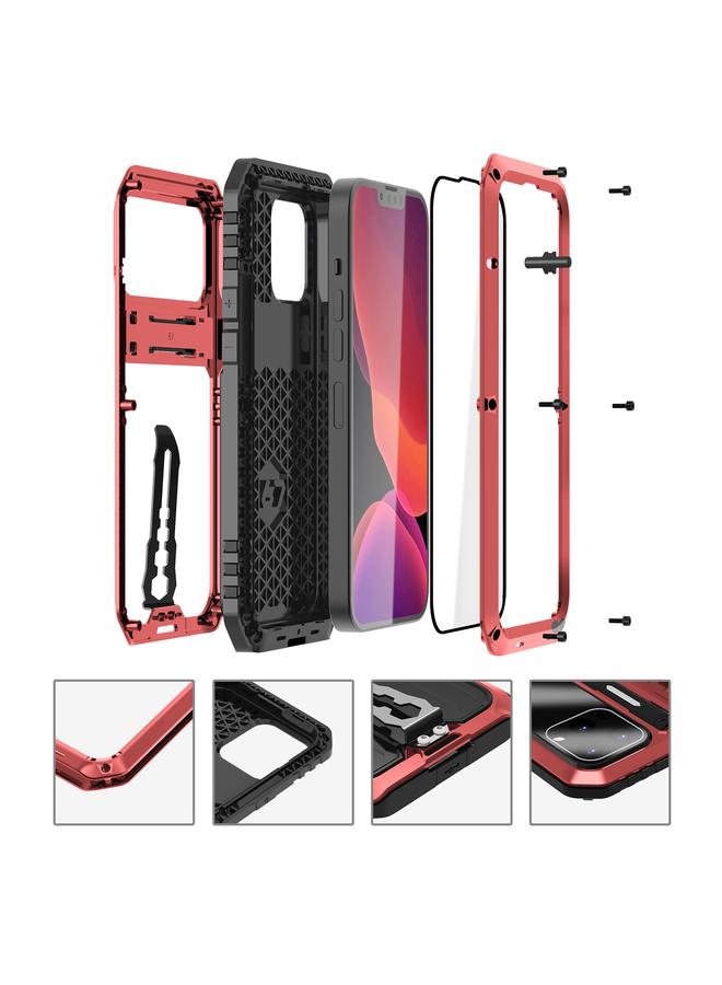 Zaboon Case For iPhone 13 Armor Shockproof Splash-proof Dust-proof Phone Case with Holder - Image 3