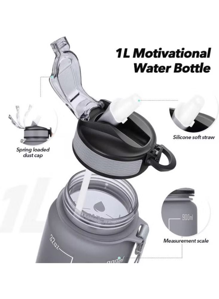 Dream Zone 1litre Water Bottle for Kids Motivational Water Bottle 1l Water Bottles With Straw Leak Proof Water Bottle With Time Marker For Sport, School, Gym, Office - Image 3