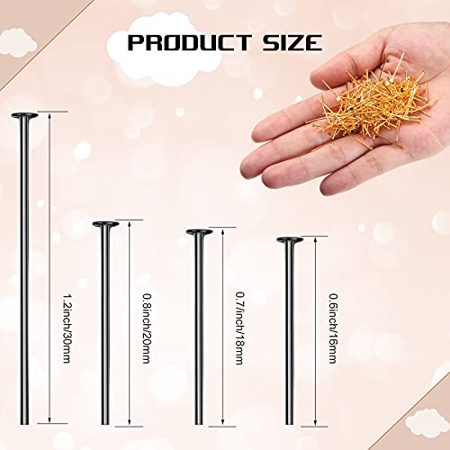Junkin 2800 Pieces Flat Head Pins for Jewelry Making DIY, Head Pins Set 0.63 Inch, 0.71, 0.79, 1.18 Inch Earring Bracelet Pendant Jewelry Making(Multicolor) - Image 4