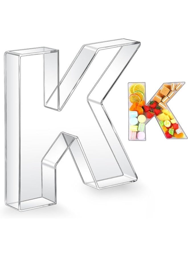 Horoof Home Clear Acrylic Letter 'K' Box - 25.5×21×4 cm, Durable & Sleek 4mm Thickness, Multipurpose Transparent Organizer for Candy, Crafts, Decor, or Gifting - Image 1
