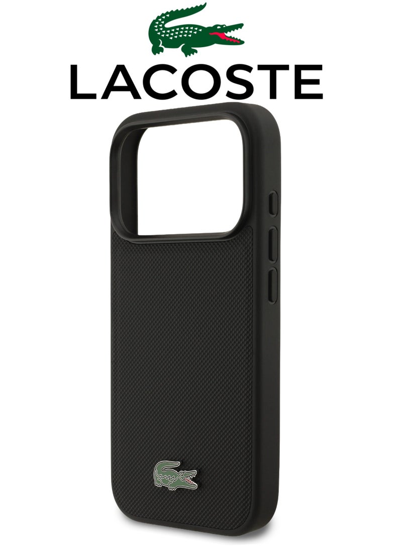 CG MOBILE Leather iPhone 17 Pro Max case. MagSafe wireless charging mobile cover. Shockproof iphone 17 pro max cover with camera bump. Elegant French-designed cover iphone 17 pro max certified in partnership with LACOSTE and CG MOBILE. Black. - Image 5