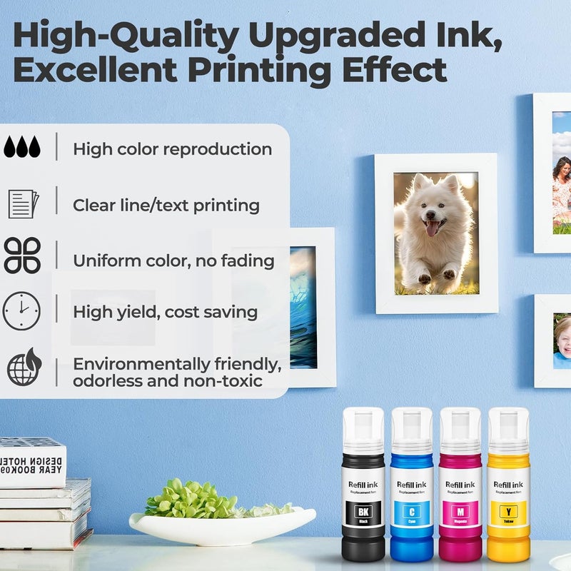 DEEIYUER 522 Ink Refill Bottles ET-2800 ET-2400 ET-4800 Replacement for 522 Ink 2800 Refill Ink for Eco tank ET-2400 ET-2720 ET-2800 ET-2803 ET-4700 ET-4800 ET-4810 ET2400 ET2720 ET2800 ET2803 ET4800 Printers - Image 4