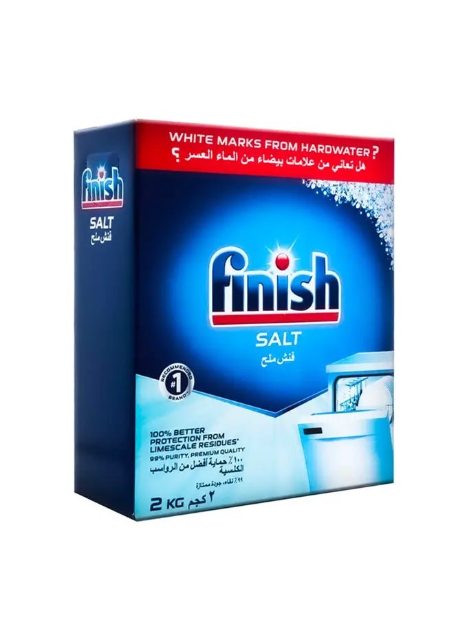 فنيش ملح تنظيف غسالة الصحون من فينيش، 100% حماية افضل، 2 كجم - Image 1