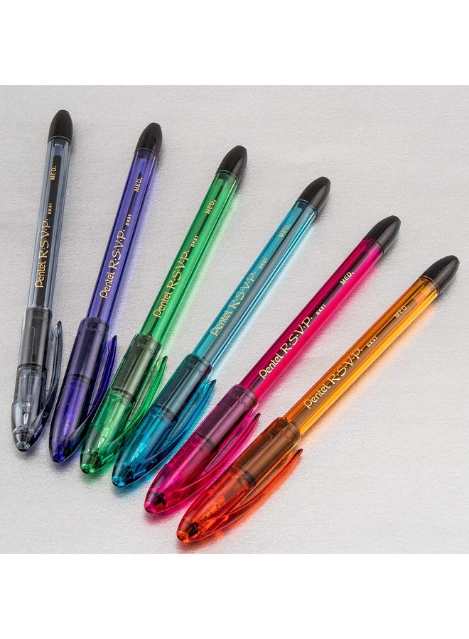 Pentel RSVP Razzle-Dazzle Ballpoint Pen, (1.0mm) Medium Line, Black Ink, Pack of 5 (BK91RDBP5M) - Image 4