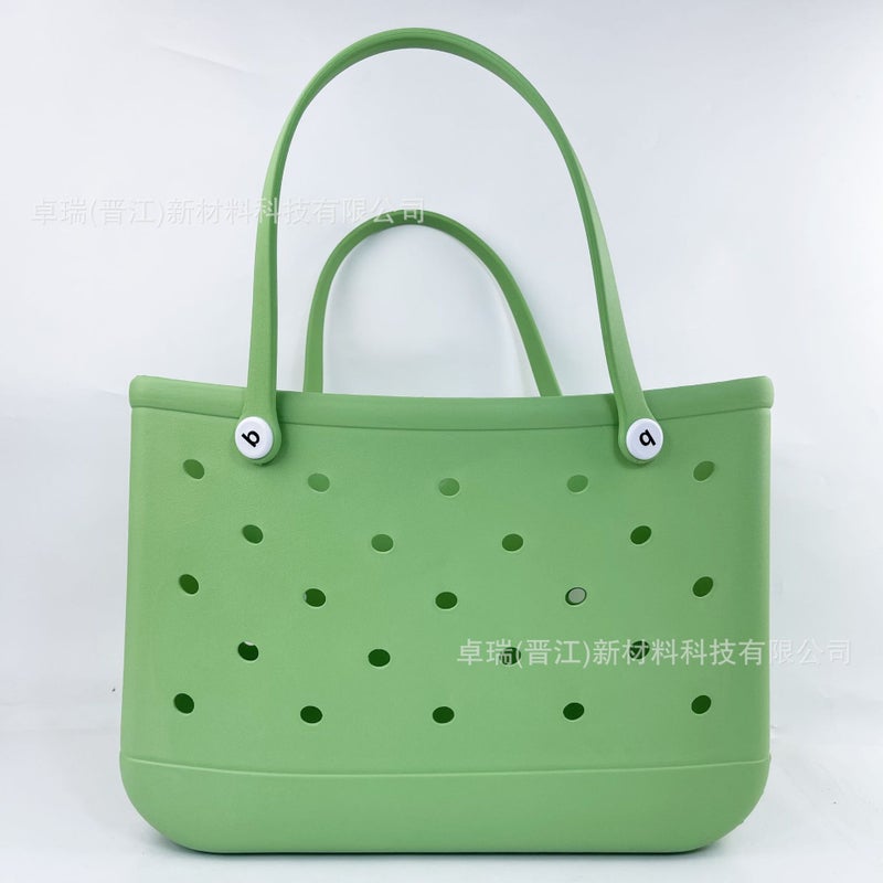 Generic in stock direct cross-border EVA hole beach bag messenger bag travel bag storage large capacity suitcase storage bag Apple Green