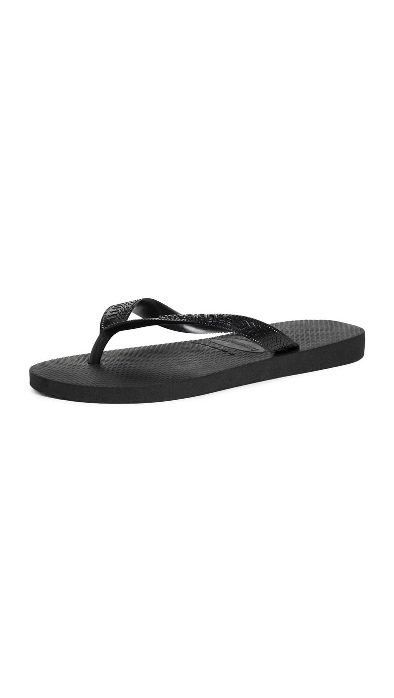 Havaianas صنادل هافاينايس توب للرجال والنساء - صنادل بأسلوب صيفي - أسود، 9/10W - 7/8M - Image 1